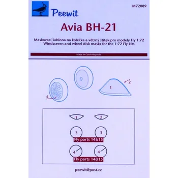 Plastikový model Peewit 1/72 Canopy mask Avia BH-21 (FLY)
