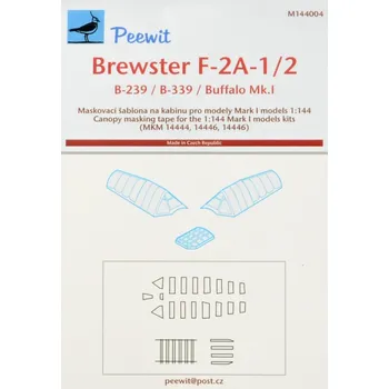 Plastikový model Peewit 1/144 Canopy mask Brewster F-2A-1/2 (MKM)