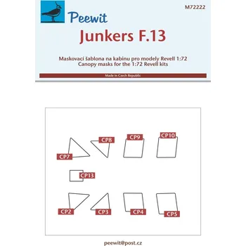 Plastikový model Peewit 1/72 Canopy mask Junkers F.13 (REVELL)