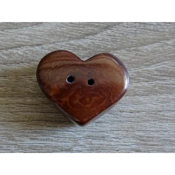 Knoflík Knoflík srdíčko (hnědý)