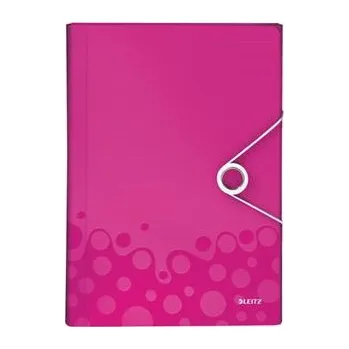 Aktovka na dokumenty LEITZ Aktovka s přihrádkami WOW, PP, růžová