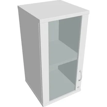 Kancelářský vozík HOBIS kancelářská policová skříň horní - SZ 2 40 02 L H, zámek Huwill, bílá + doprava zdarma