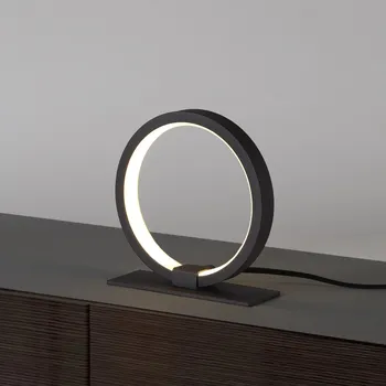 Lampička Mantra 7145 Kitesurf, černá kruhová stolní lampa, 8W LED 3000K, průměr 15cm