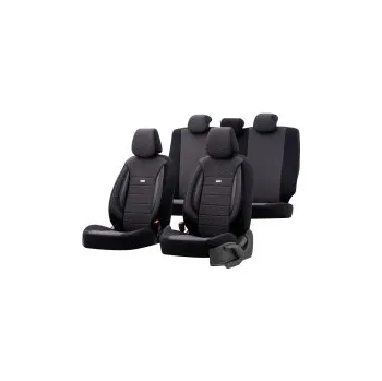 Potah sedadla UNI potahy sedadel design SelectedFit Sports materiál tkanina, barva černá - 11-ti dílná sada (vhodné i pro sedadla s bočními airbagy)