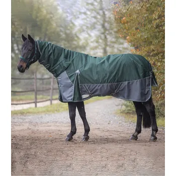 Deka pro koně WALDHAUSEN Deka výběhová Comfort Waldhausen, s krkem, 200 g, fir green Délka zad: 125 cm