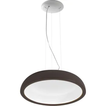 Stilnovo 8538 Reflexio_P, bílo-hnědé závěsné svítidlo se skrytým zdrojem světla, 37W LED stmívatelné 3000K, prům. 46cm