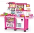 Dětská kuchyňka Plastová kuchyňka s baterií na vodu 80 x 100 x 30 cm růžová/bílá