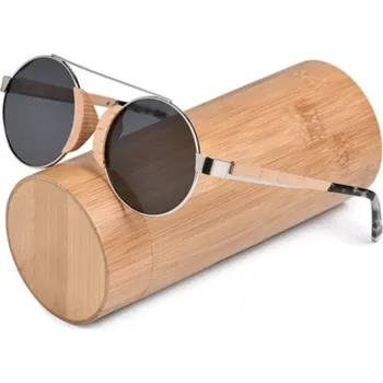 Sluneční dřevěné retro brýle tmavé