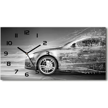 Hodiny Skleněné hodiny na stěnu Jedoucí auto