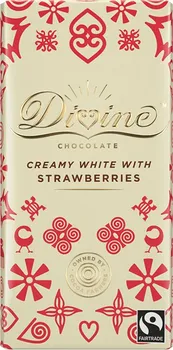 Čokoláda Divine Bílá čokoláda s jahodami a vanilkou 25 % 90 g