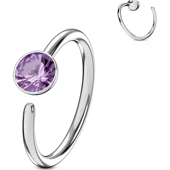 Šperk Šperky4U Piercing do nosu/ucha kruh se zirkonem - N0024-TZ