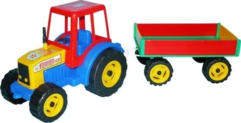 autíčko Wiky Traktor s vlečkou modrý/červený