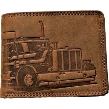 Peněženka Kožená hnědá peněženka kamion