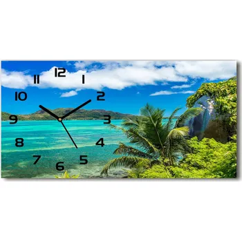 Hodiny Skleněné hodiny na stěnu Pobřeží Seychely