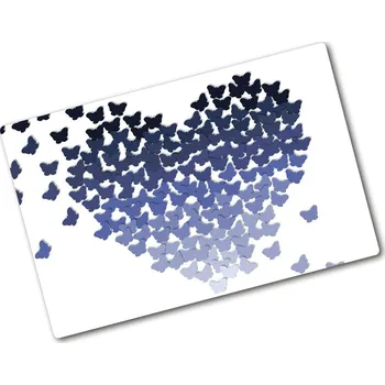 Kuchyňské prkénko Deska na krájení skleněná Srdce z motýlů