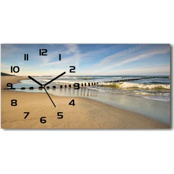 Hodiny Skleněné hodiny na stěnu Pláž Baltské moře