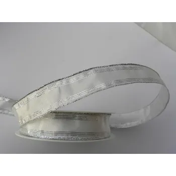 Stuha stuha bílostříbrná