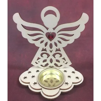 Vánoční dekorace Svícen – Anděl se srdíčkem (Swarovski) – Light Siam AB