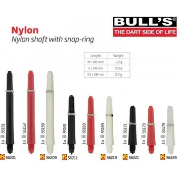 Příslušenství pro šipky Násadky Nylon Bull´s dlouhé červené 55153