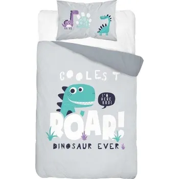 Povlečení DETEXPOL Povlečení do postýlky Dino šedá Bavlna, 100/135, 40/60 cm