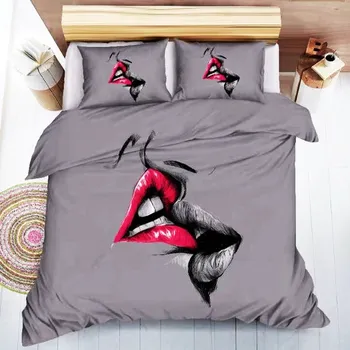 Povlečení Numberoplus 3D bavlněné povlečení - Polibek