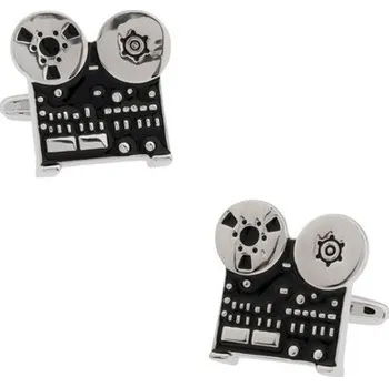 Manžetový knoflíček Manžetové knoflíčky retro, kotoučový přehrávač, magnetofon