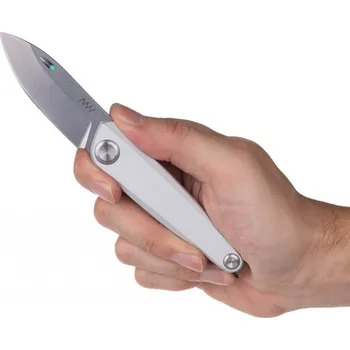 kapesní nůž ANV Knives® Zavírací nůž Z050 ANV®, Barva: Stříbrná, Varianta: Šedá čepel - Stone Wash