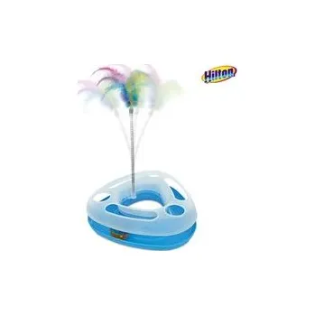 Hračka pro kočku Hilton interaktivní hračka pro kočku 23 x 24 x 6 cm s míčkem a pružinou modrá