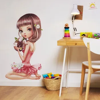 Samolepící dekorace DEKORACJAN Nálepka na stěnu - Baletka s ježečkem rozměr: M