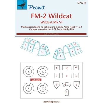 Plastikový model Peewit 1/72 Canopy mask Wildcat (ARMA H.)