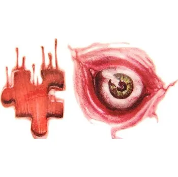 Odstranitelné tetování Nalepovací halloweenské tetování náhradní oko, puzzle krvavá rána