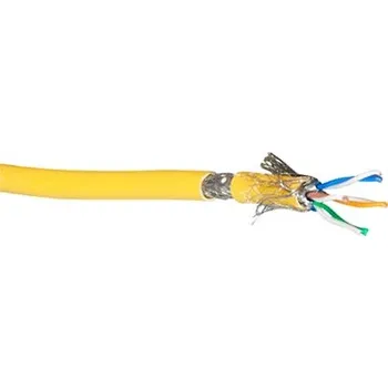 Síťový kabel EFB Kabel S/FTP (PiMF), kulatý, kat.7, LSOH, 100m, lanko, žlutý (MK7104.100Y) - 21.42.0902
