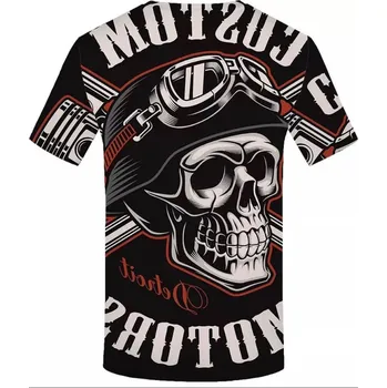 Moto dres Moto triko lebka Custom Motors