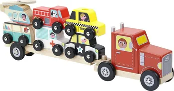 Dřevěná hračka Vilac Dřevěný kamión s autíčky na nasazování
