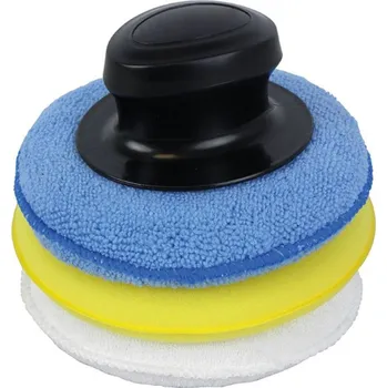 Leštící sada 3 díly na leštění karosérie vozidla - podušky s držadlem / 3 typy s rozdílnou jemností