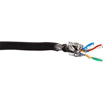 Síťový kabel EFB Kabel S/FTP (PiMF), kulatý, kat.7, LSOH, 100m, lanko, černý (MK7104.100B) - 21.42.0905