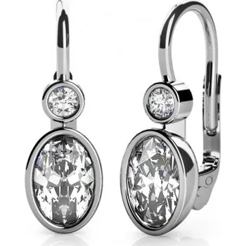 Náušnice Couple, Elegantní náušnice Ellie z bílého zlata a zirkonů, 585-68-3-0155.1B00.0.00.001.08