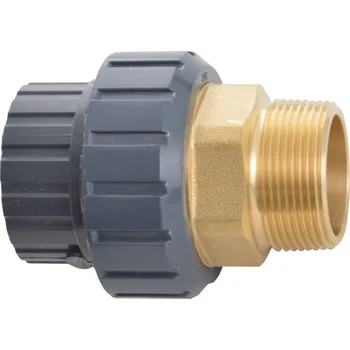 Ochranný vodní filtr PVC tvarovka - Šroubení 63 x 2“ ext. mosaz, DN=63 mm x 2“, lepení / vnější závit