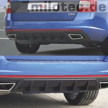 Tuning Difuzor zadního nárazníku - ABS černý, Škoda Octavia III RS, 2013-2019, MILOTEC (15.3 666 04)