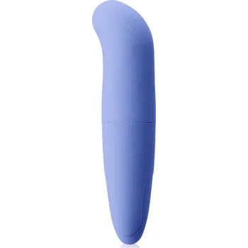 Vibrátor JEMNĚ ZAHNUTÝ MODRÝ MINI MASAŽÉR G-SPOT- DGE O016N