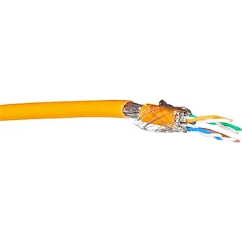 Síťový kabel EFB Kabel S/FTP (PiMF), kulatý, kat.7, LSOH, 100m, lanko, oranžový (MK7104.100O) - 21.42.0907