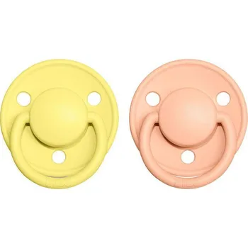 dudlíky Bibs dudlíky kaučuk 2 ks De Lux 0-6 měsíců Peach sunset/sunshine