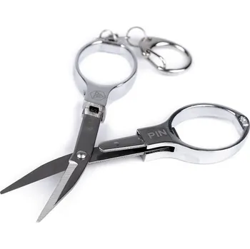 Krejčovské nůžky Nůžky PIN skládací s karabinou délka 9,5 cm do letadla, barva nikl