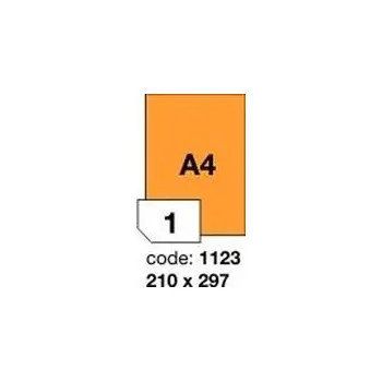 Kancelářské potřeby Oranžové fluo etikety Rayfilm R0133.1123D, 210x297 mm, 300 listů A4, 300 etiket