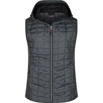 JAMES & NICHOLSON Vesta MARLY LADY s kapucí, různé barvy Velikost L grey-melange/anthracite-melange