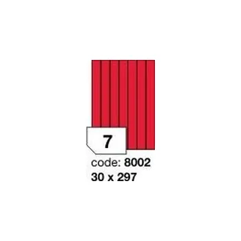 Samolepící etiketa Červené fluo etikety Rayfilm R0132.8002F, 30x297 mm, 1.000 listů A4, 7000 etiket