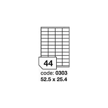 Kancelářské potřeby Bílé lesklé laser etikety Rayfilm R0119.0303F, 52,5x25,4 mm, 1.000 listů A4, 44000 etiket
