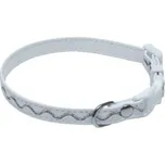 BafPet Obojek koženka VLNKY bílý 20-35 cm/12 mm