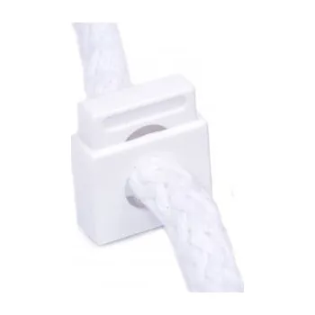 Brzdička plastová na kulatou šnůrku 9mm, barva Bílá