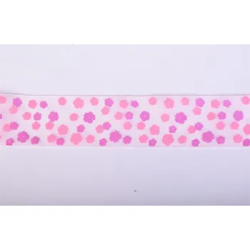 Stuha Stuha z organzy s potiskem kytiček 11492